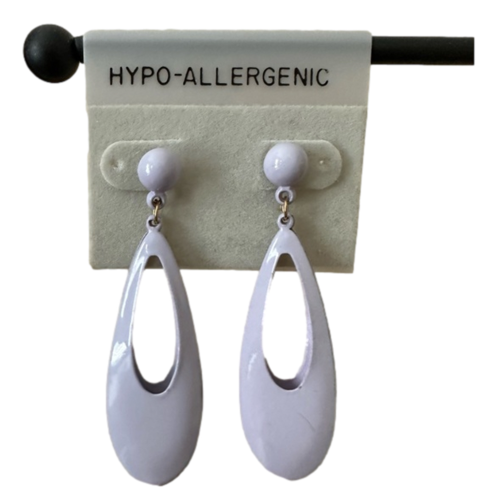 Lavender Drop Post Earrings Hypo-Allergenic